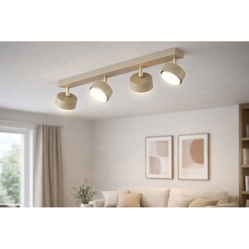 Brilagi - Lámpara de focos MONO 4xGX53/12W/230V beige