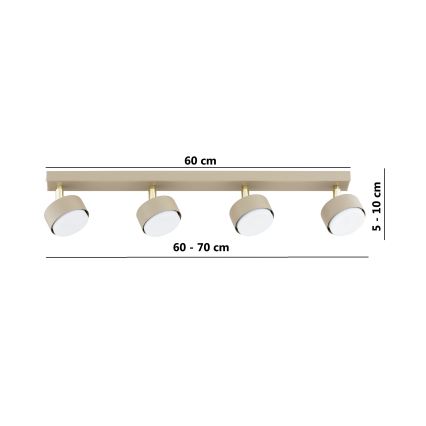Brilagi - Lámpara de focos MONO 4xGX53/12W/230V beige