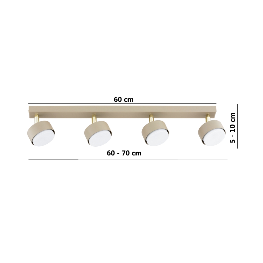 Brilagi - Lámpara de focos MONO 4xGX53/12W/230V beige