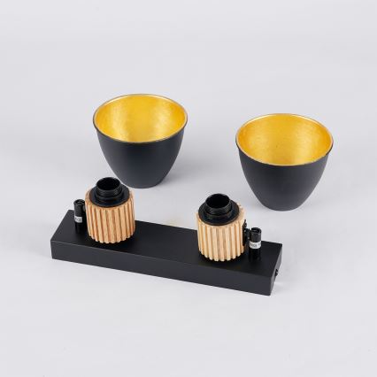 BRILAGI - Lámpara de focos ODENSE 2xE14/10W/230V madera/negro