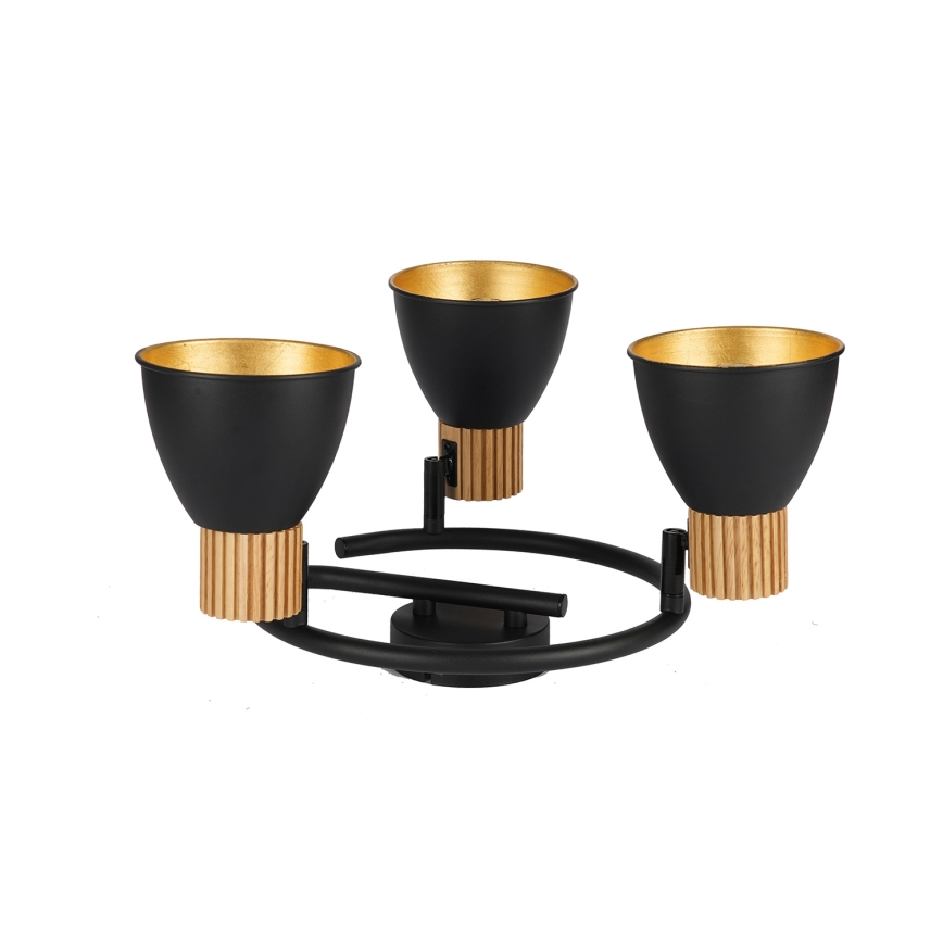 Brilagi - Lámpara de focos ODENSE 3xE14/10W/230V madera/negro