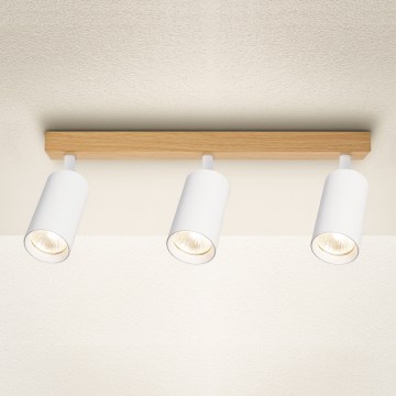 Brilagi - Lámpara de focos SELE 3xGU10/30W/230V blanca/ acabado en roble