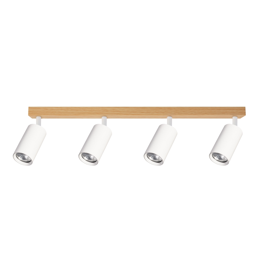 Brilagi - Lámpara de focos SELE 4xGU10/30W/230V blanca/decor de roble