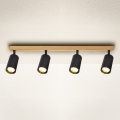 Brilagi - Lámpara de focos SELE 4xGU10/30W/230V negra/acabado roble