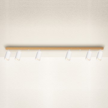Brilagi - Lámpara de focos SELE 6xGU10/30W/230V blanca/acabado roble