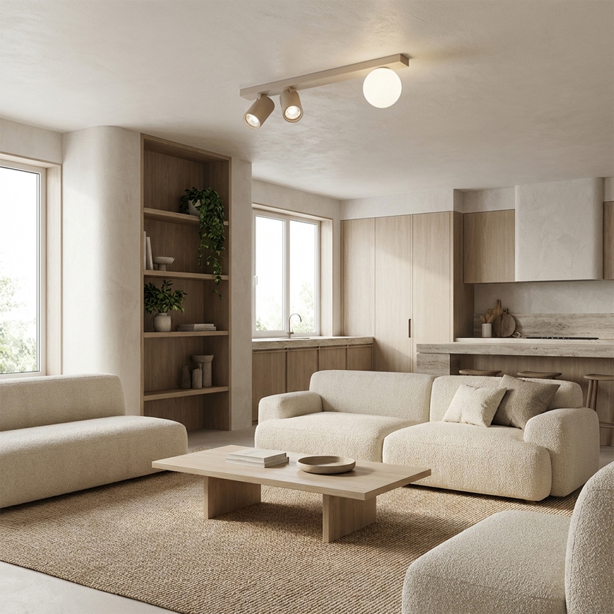 Brilagi - Lámpara de focos SELE BALL 2xGU10/30W/230V + 1xG9/10W beige