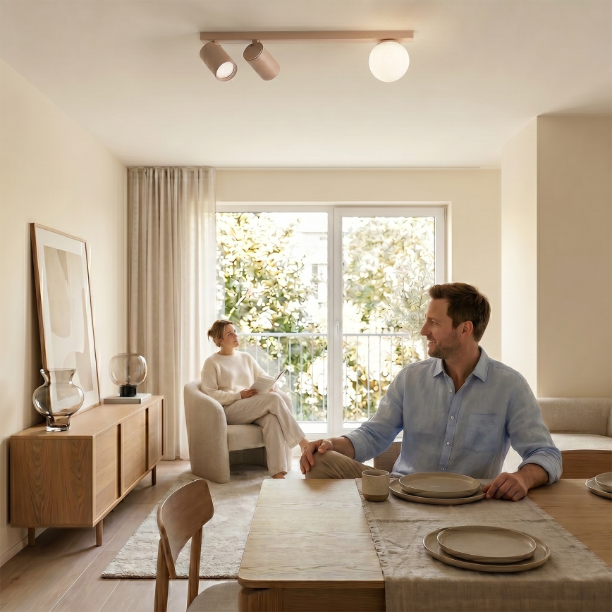 Brilagi - Lámpara de focos SELE BALL 2xGU10/30W/230V + 1xG9/10W beige