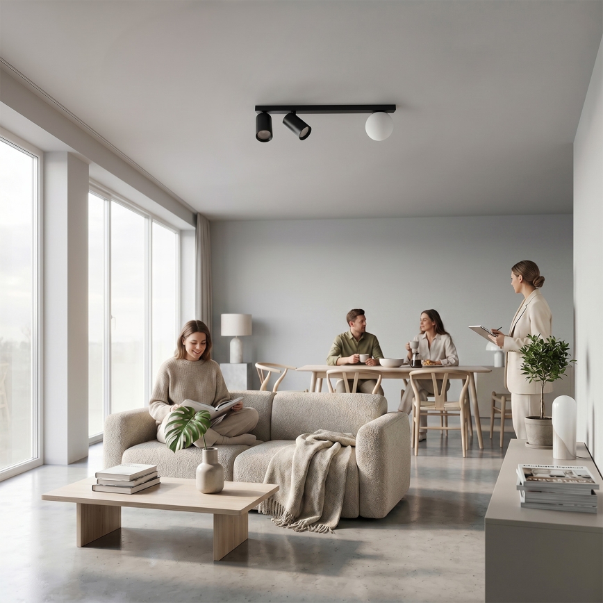 BRILAGI - Lámpara de focos SELE BALL 2xGU10/30W/230V + 1xG9/10W negra