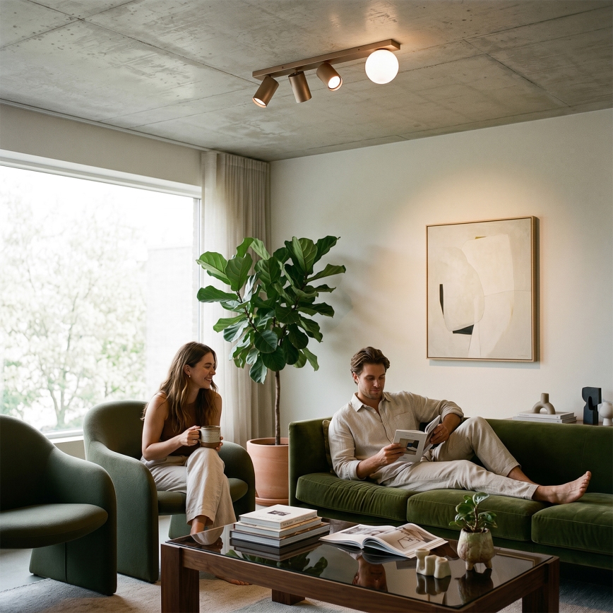 Brilagi - Lámpara de focos SELE BALL 3xGU10/30W/230V + 1xG9/10W beige