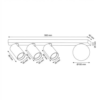 Brilagi - Lámpara de focos SELE BALL 3xGU10/30W/230V + 1xG9/10W beige