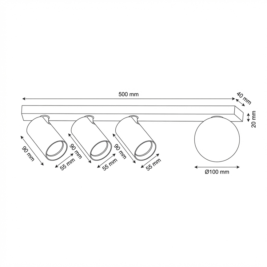 Brilagi - Lámpara de focos SELE BALL 3xGU10/30W/230V + 1xG9/10W beige
