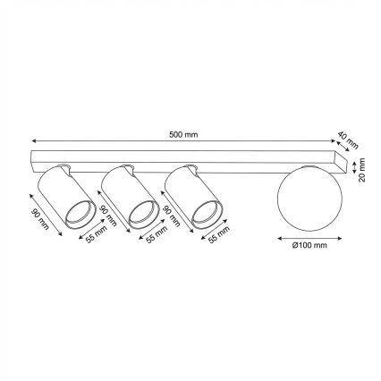 Brilagi - Lámpara de focos SELE BALL 3xGU10/30W/230V + 1xG9/10W blanca
