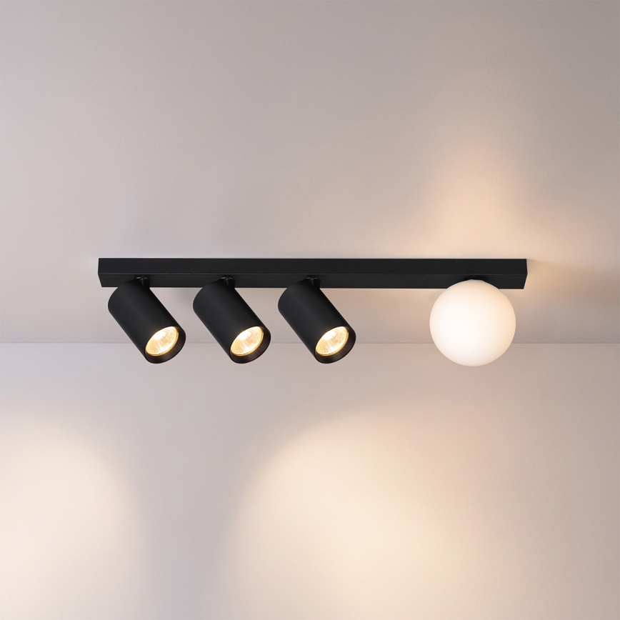 Brilagi - Lámpara de focos SELE BALL 3xGU10/30W/230V + 1xG9/10W negra