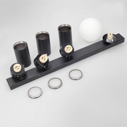 Brilagi - Lámpara de focos SELE BALL 3xGU10/30W/230V + 1xG9/10W negra