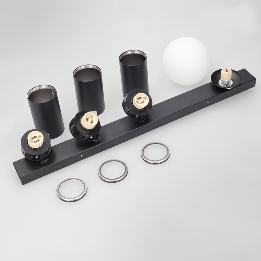 Brilagi - Lámpara de focos SELE BALL 3xGU10/30W/230V + 1xG9/10W negra