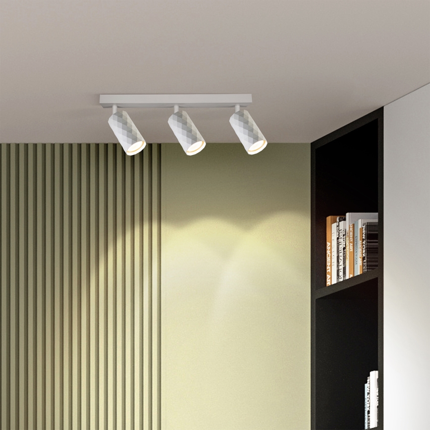 Brilagi - Lámpara de focos SELE DIAMANT 3xGU10/30W/230V blanca