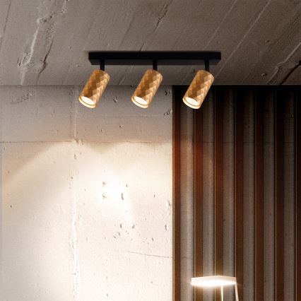 Brilagi - Lámpara de focos SELE DIAMANT 3xGU10/30W/230V en acabado dorado