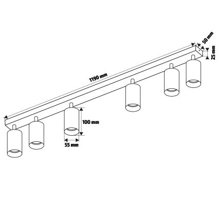 Brilagi - Lámpara de focos SELE MODERN 6xGU10/30W/230V blanca