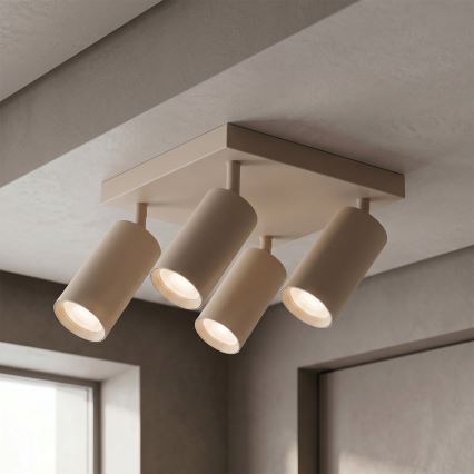 Brilagi - Lámpara de focos SELE SQUARE 4xGU10/30W/230V beige