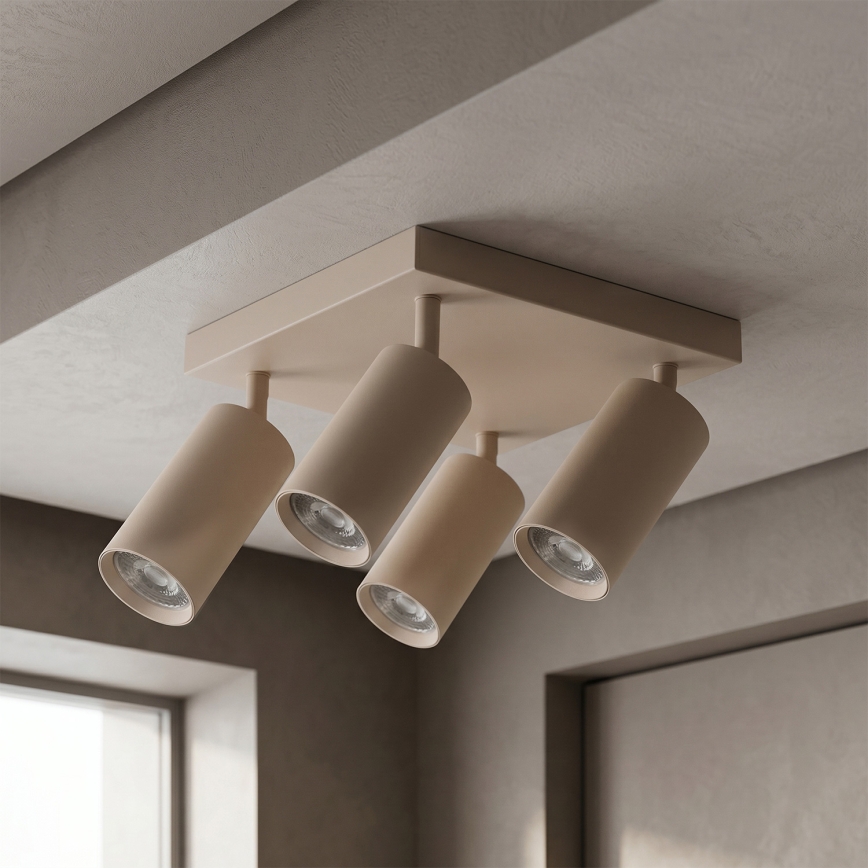 Brilagi - Lámpara de focos SELE SQUARE 4xGU10/30W/230V beige