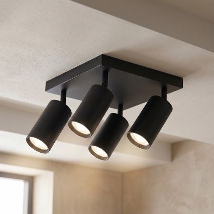 BRILAGI - Lámpara de focos SELE SQUARE 4xGU10/30W/230V negra