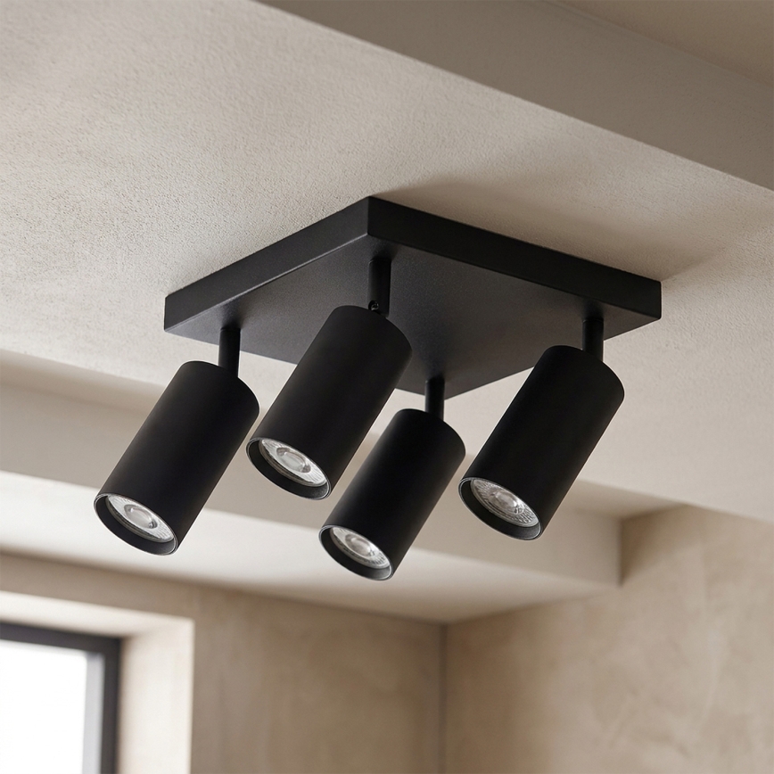 BRILAGI - Lámpara de focos SELE SQUARE 4xGU10/30W/230V negra