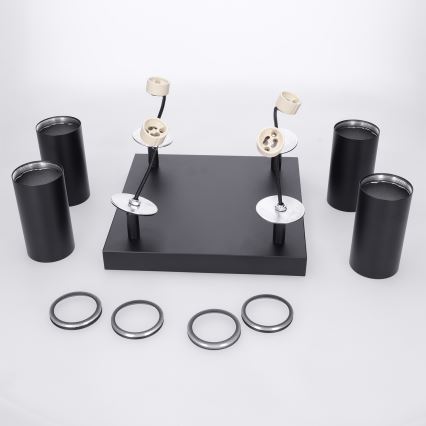 BRILAGI - Lámpara de focos SELE SQUARE 4xGU10/30W/230V negra