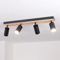 Brilagi - Lámpara de focos SELE WOOD 4xGU10/30W/230V negro/madera