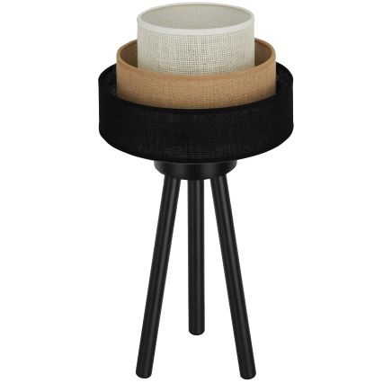 Brilagi - Lámpara de mesa ASPEN LUNETA 1xE27/15W/230V negro/beige/crema
