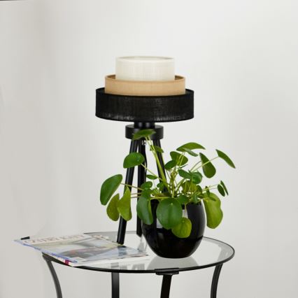 Brilagi - Lámpara de mesa ASPEN LUNETA 1xE27/15W/230V negro/beige/crema