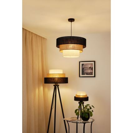 Brilagi - Lámpara de mesa ASPEN LUNETA 1xE27/15W/230V negro/beige/crema