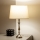 Brilagi - Lámpara de mesa CERIA 1xE27/60W/230V, diámetro 30 cm, cromo brillante/beige