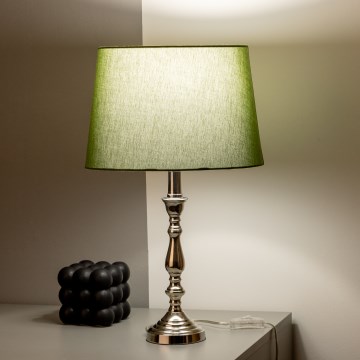 Brilagi - Lámpara de mesa CERIA 1xE27/60W/230V diámetro 30 cm cromo brillante/verde
