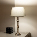Brilagi - Lámpara de mesa CERIA 1xE27/60W/230V Ø 25 cm cromado brillante/gris