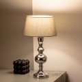 BRILAGI - Lámpara de mesa CERIA 1xE27/60W/230V Ø 25 cm cromo brillante/gris