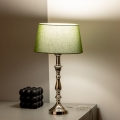 Brilagi - Lámpara de mesa CERIA 1xE27/60W/230V Ø 25 cm cromo brillante/verde
