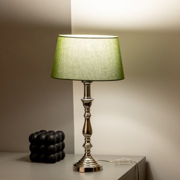 Brilagi - Lámpara de mesa CERIA 1xE27/60W/230V Ø 25 cm cromo brillante/verde