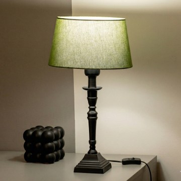 Brilagi - Lámpara de mesa CERIA 1xE27/60W/230V Ø 25 cm negra/verde