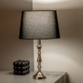 Brilagi - Lámpara de mesa CERIA 1xE27/60W/230V Ø 30 cm cromo brillante/negro