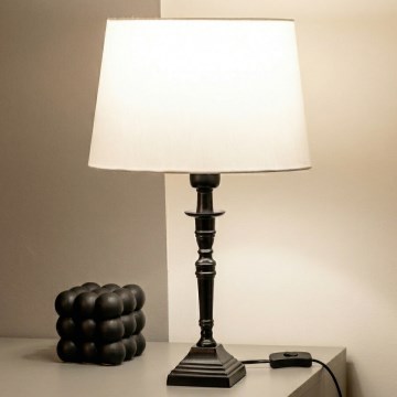 Brilagi - Lámpara de mesa CERIA 1xE27/60W/230V Ø 30 cm negra/blanca