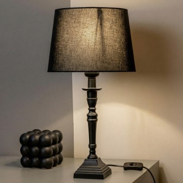 Brilagi - Lámpara de mesa CERIA 1xE27/60W/230V Ø 30 cm negra