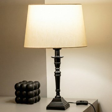 Brilagi - Lámpara de mesa CERIA 1xE27/60W/230V Ø 30 cm negro/beige