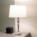 BRILAGI - Lámpara de mesa CERIA 1xE27/60W/230V Ø 30 cm plateada/blanca