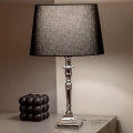 BRILAGI - Lámpara de mesa CERIA 1xE27/60W/230V Ø 30 cm plateada/negra