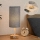 Brilagi - Lámpara de mesa con puerto USB TABLON 1xE27/25W/230V roble/blanco/gris
