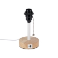 Brilagi - Lámpara de mesa con puerto USB TABLON, 1xE27/25W/230V, roble/blanco