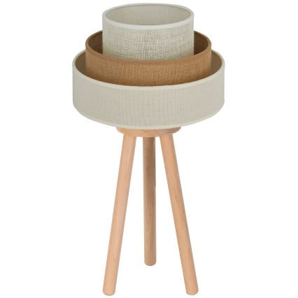Brilagi - Lámpara de mesa DENVER LUNETA 1xE27/15W/230V beige/marrón/crema