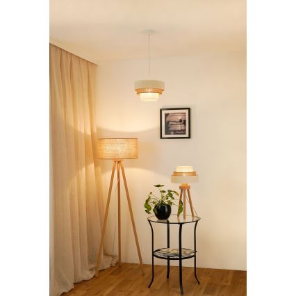 Brilagi - Lámpara de mesa DENVER LUNETA 1xE27/15W/230V beige/marrón/crema