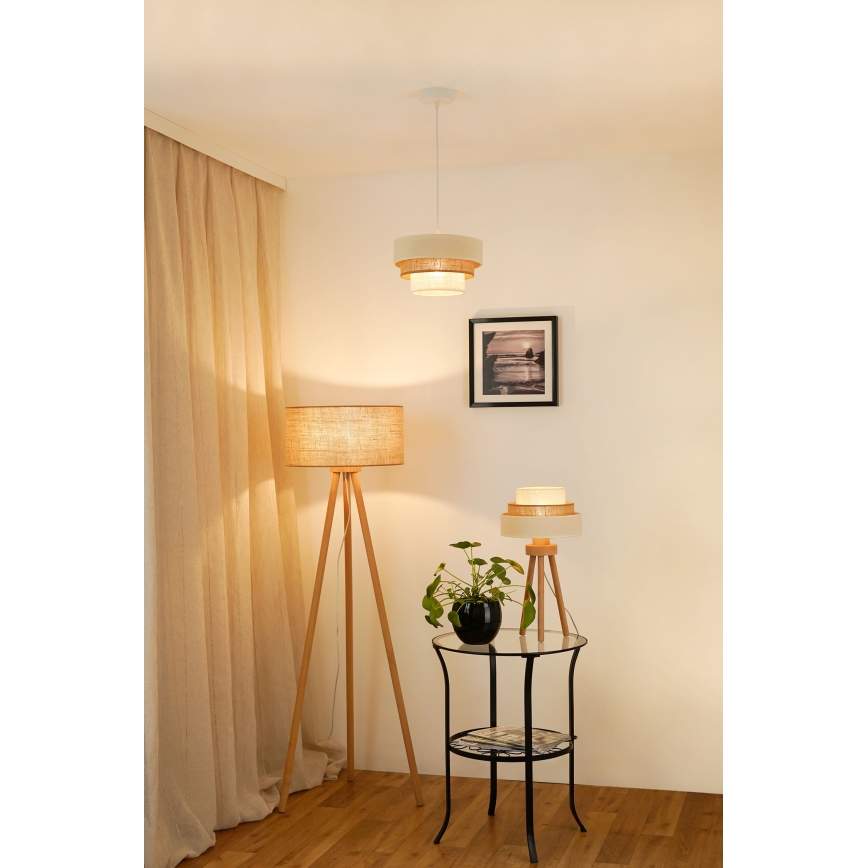 Brilagi - Lámpara de mesa DENVER LUNETA 1xE27/15W/230V beige/marrón/crema