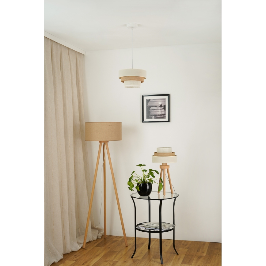 Brilagi - Lámpara de mesa DENVER LUNETA 1xE27/15W/230V beige/marrón/crema